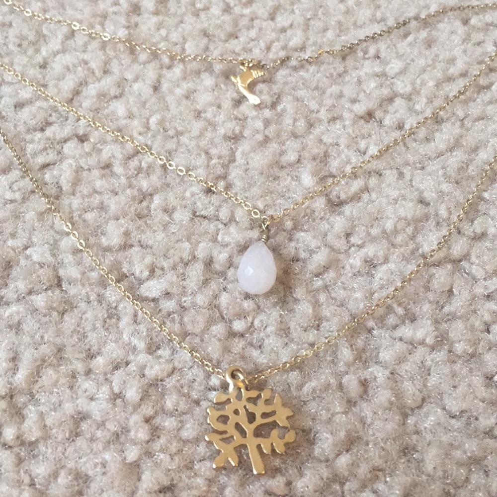 Boho style gold necklace